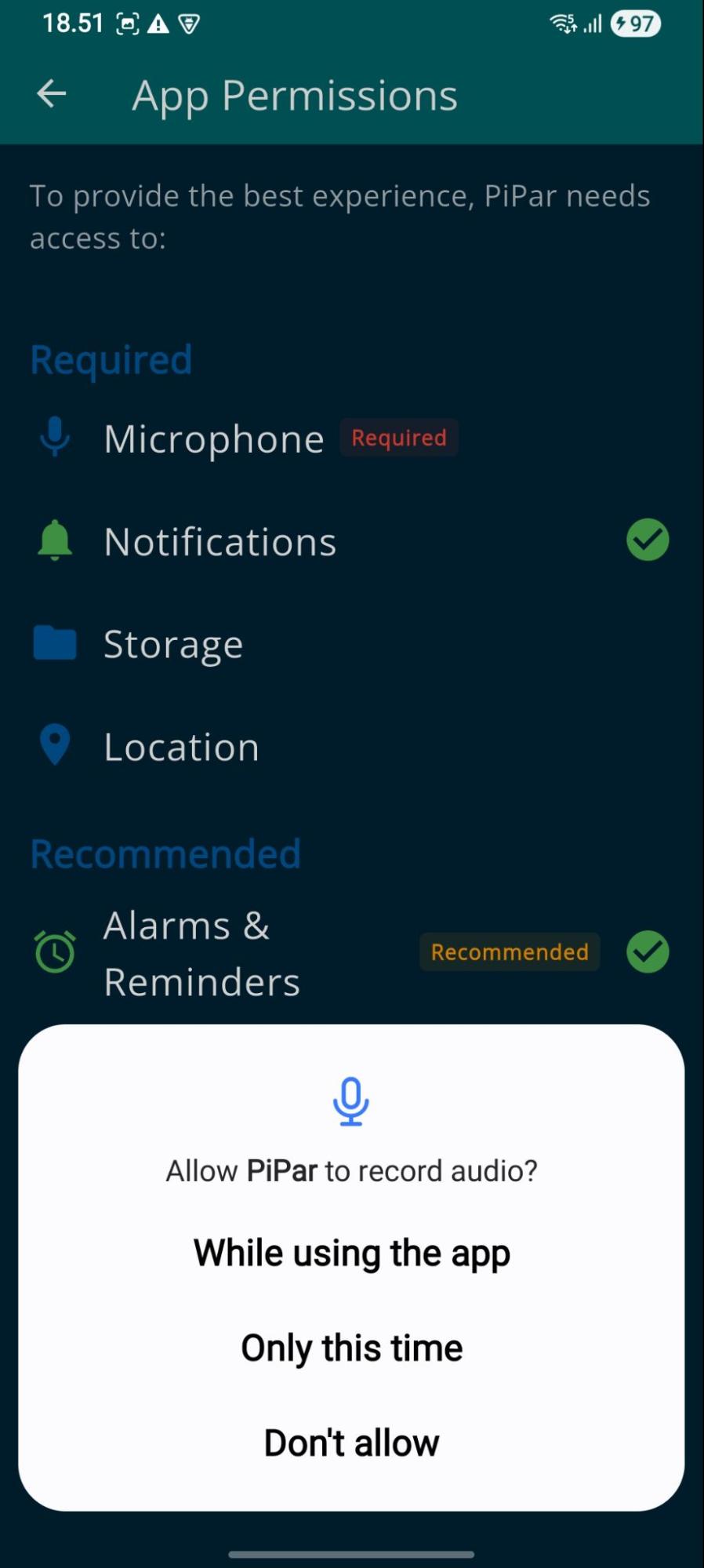 PiPar app screenshot